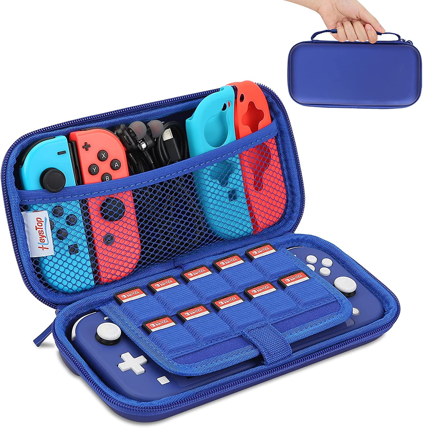 HEYSTOP Hard Portable Travel Carry Case for Nintendo Switch Lite, Blue ...