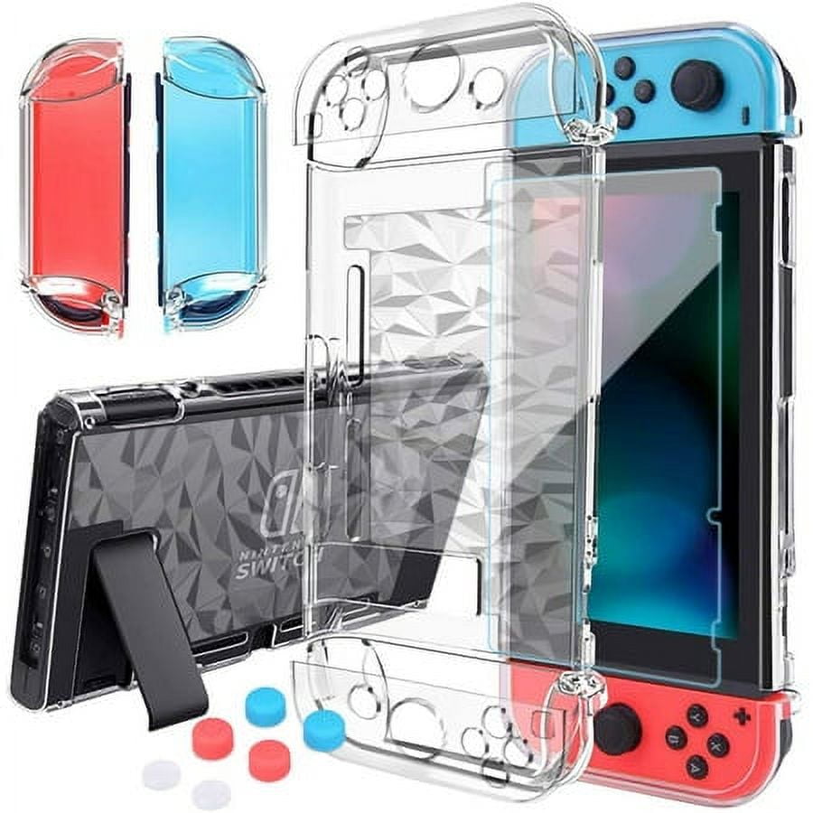 HEYSTOP Nintendo Switch Hard Shell Case with Screen Protector for Nintendo Switch, Clear