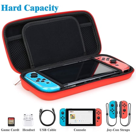 HEYSTOP Switch Carrying Case for Nintendo Switch Case with Screen Protector, 9 in 1 Nintendo Switch Accessories Kit and 6 Pcs Thumb Grip, Nintendo Switch Protective Case