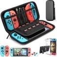 thumbnail image 1 of HEYSTOP Switch Case Compatible with Nintendo Switch, 9 in 1 Switch Accessories with 8 Pouch Carrying Case, PC Protective Cover Case, HD Switch Screen Protector and 6 Pack Thumb Grips Caps, 1 of 9