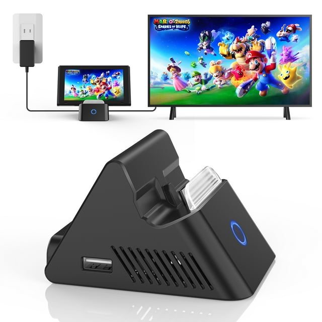 HEYSTOP Mini Portable Connect Dock for Nintendo Switch/Switch OLED
