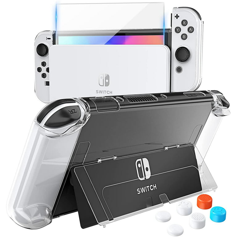 HEYSTOP Switch OLED Case Compatible with Nintendo Switch OLED Model 2021, 9  in 1 Accessories for Switch OLED Model with Dockable Protective Case, HD