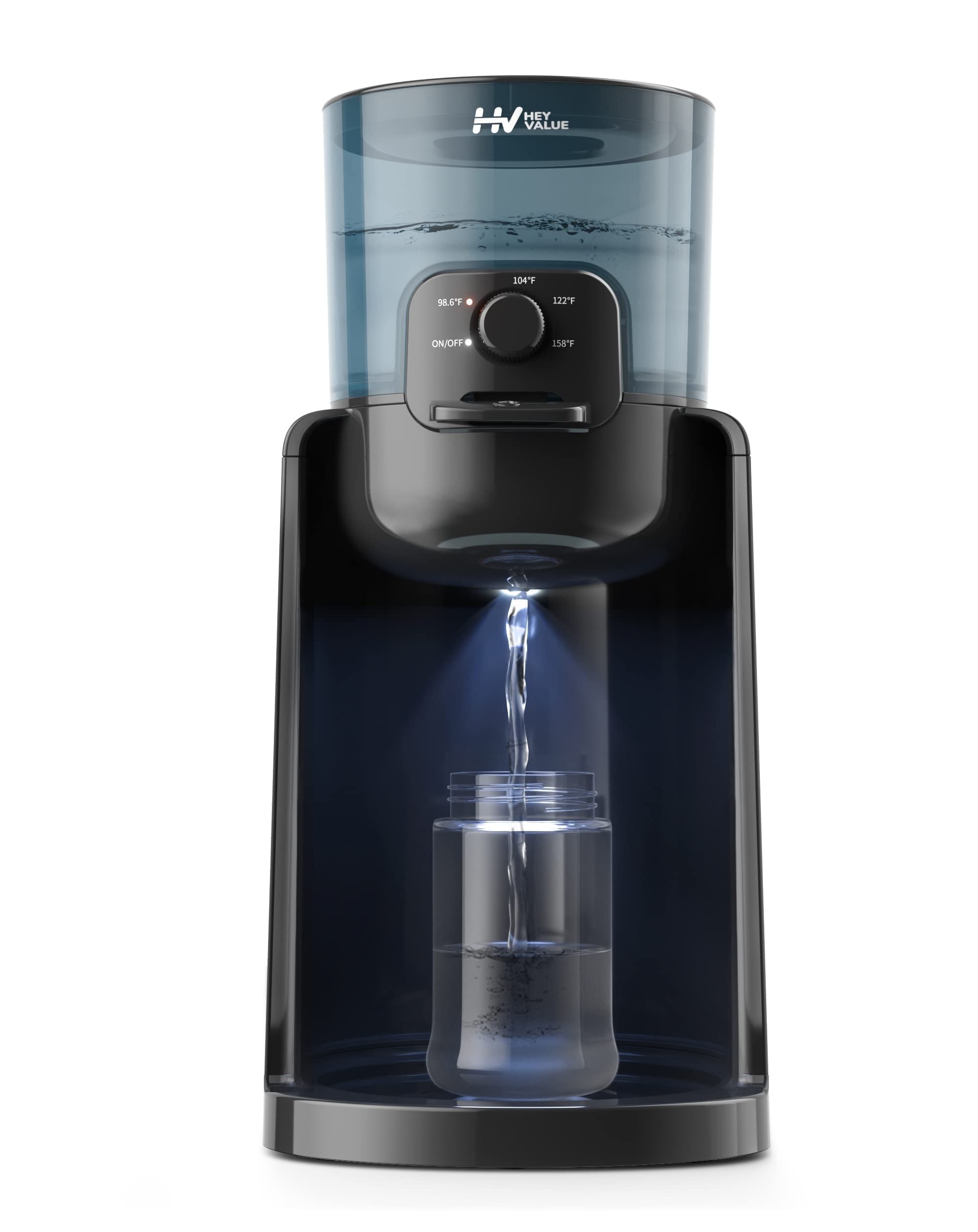 HEYVALUE Instant Water Warmer, Baby Bottle Warmer, Formula Dispenser, 72H Keep Warm, 4 Temperature Options, Night Light