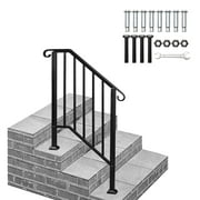 HEYWU Staircase and Railing Handrails with Handrail Powder, Iron Black