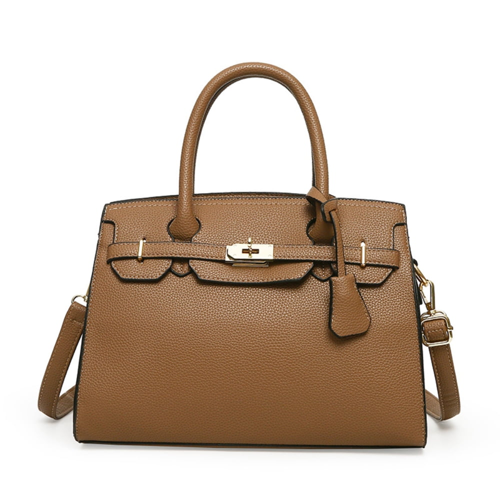 Milumia Women's Straw Satchel Bag With Bow - Crossbody Top Handle Beach Purse