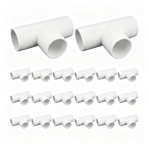 HEZIFQ 20-Pack 1/2" Tee Pvc Fittings,Furniture Grade Pipe Fittings 3 Way for Sch40 Pvc Pipe,Pipe Connectors for All Diy Structure and Frames Pvc Fittings