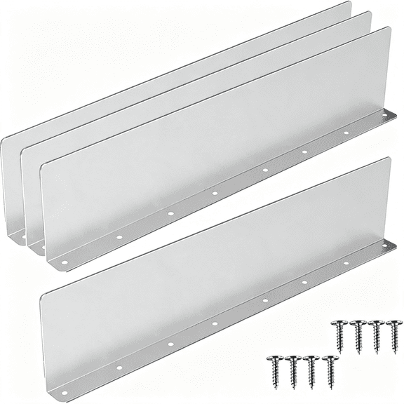HEZIFQ 4 Pcs Gutter Valley Splash Guards with 32 Screws, Downspout Diverter Roofing Gutter Guards for Residential Shingle Roofs (4 Pcs Gutter Splash Guard Straight Design)