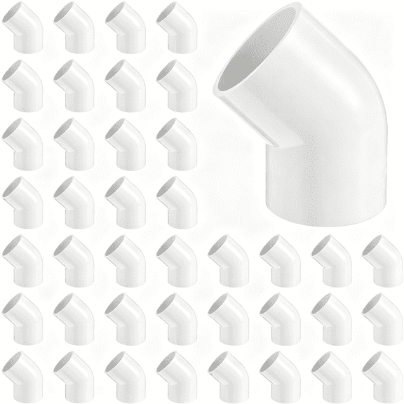 HEZIFQ 40Pcs 1In 45 Degree Elbow Pvc Fittings,2 Way Furniture Grade Pvc Pipe Corner Connector,Sch40 Socketxsocket Elbow for Diy Shelf,Greenhouse,Garden Frame Structure
