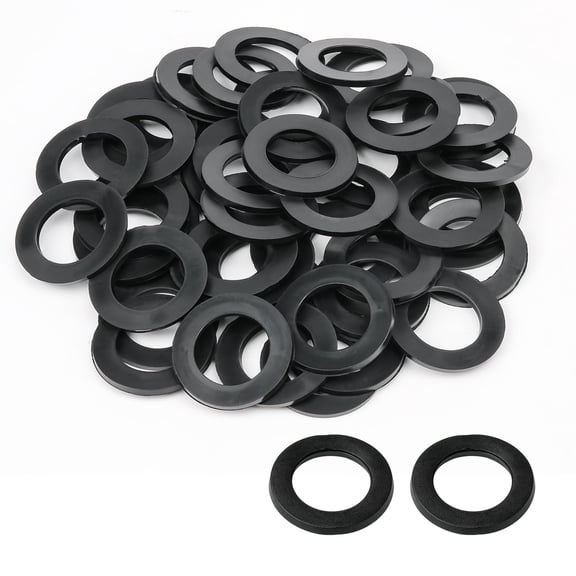 HEZIFQ M25 Rubber Washers,25mm ID x 39mm OD x 2.5mm Thick,Black,50 Pack|Neoprene,Flat Gasket Seal,For Faucet Repair,Hose Grommet,Screw Spacers,Hardware and Plumbing Fitting