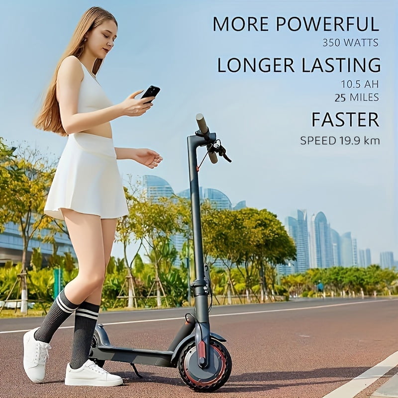 HEZZO 350W 8.5" Foldable Electric Scooter 25 Miles Range for Adults and Kids, 36v E-scooter with Dual Brake, 15MPH Max Speed,