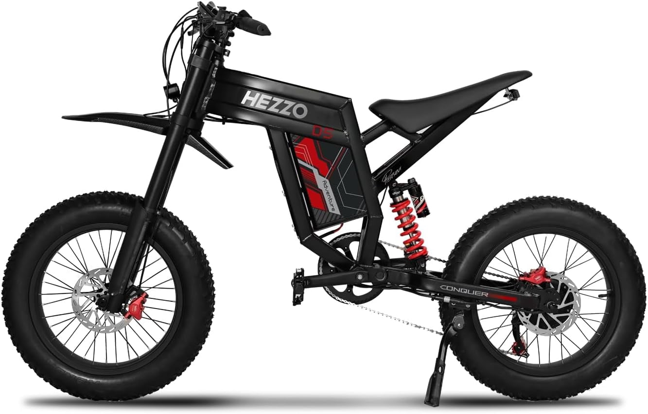 Hezzo HEZZO D5 Off-Road Electric Motorcycle - 3000W Power, 43PMH Speed, 75 ...