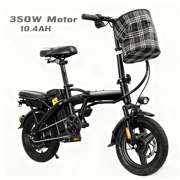 HEZZO Electric Bike for Adults 48V 350W Motor 10.4AH Battery Lightweight Frame Front Suspension