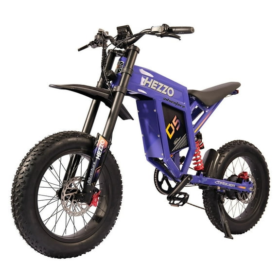 HEZZO Electric Dirt Bike 60V 3000W Motor 30AH Battery 45MPH Max Speed 95 Mile Range Hydraulic Brakes for Adults