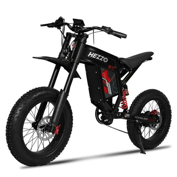 HEZZO Electric Dirt Bike 60V 3000W Motor 30AH Battery 45MPH Max Speed 95 Mile Range Hydraulic Brakes for Adults