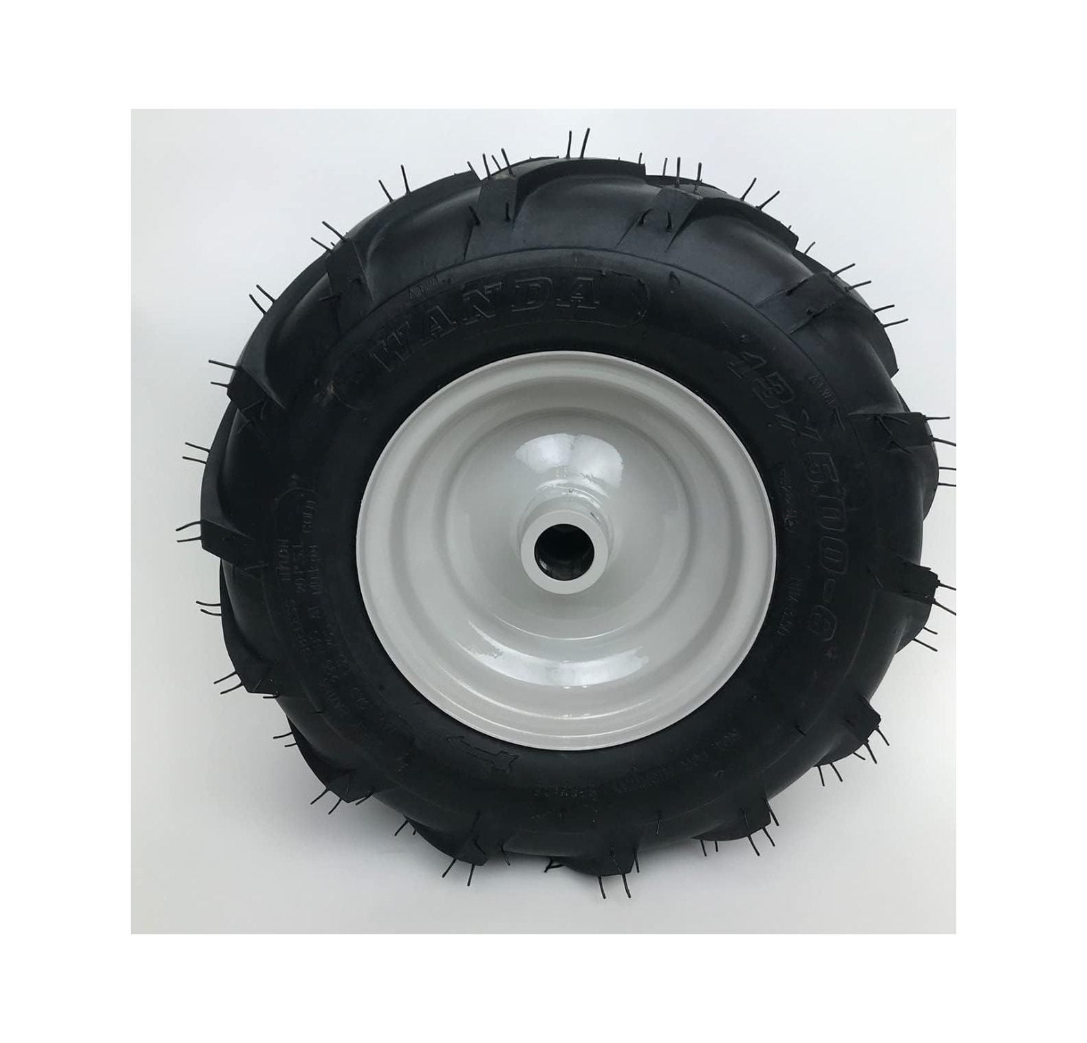 HElectQRIN 13x5.00-6 Tractor Tread Tire &amp; Rim with 1 Inch Hub - Troy-Bilt Tiller Replacement Wheel