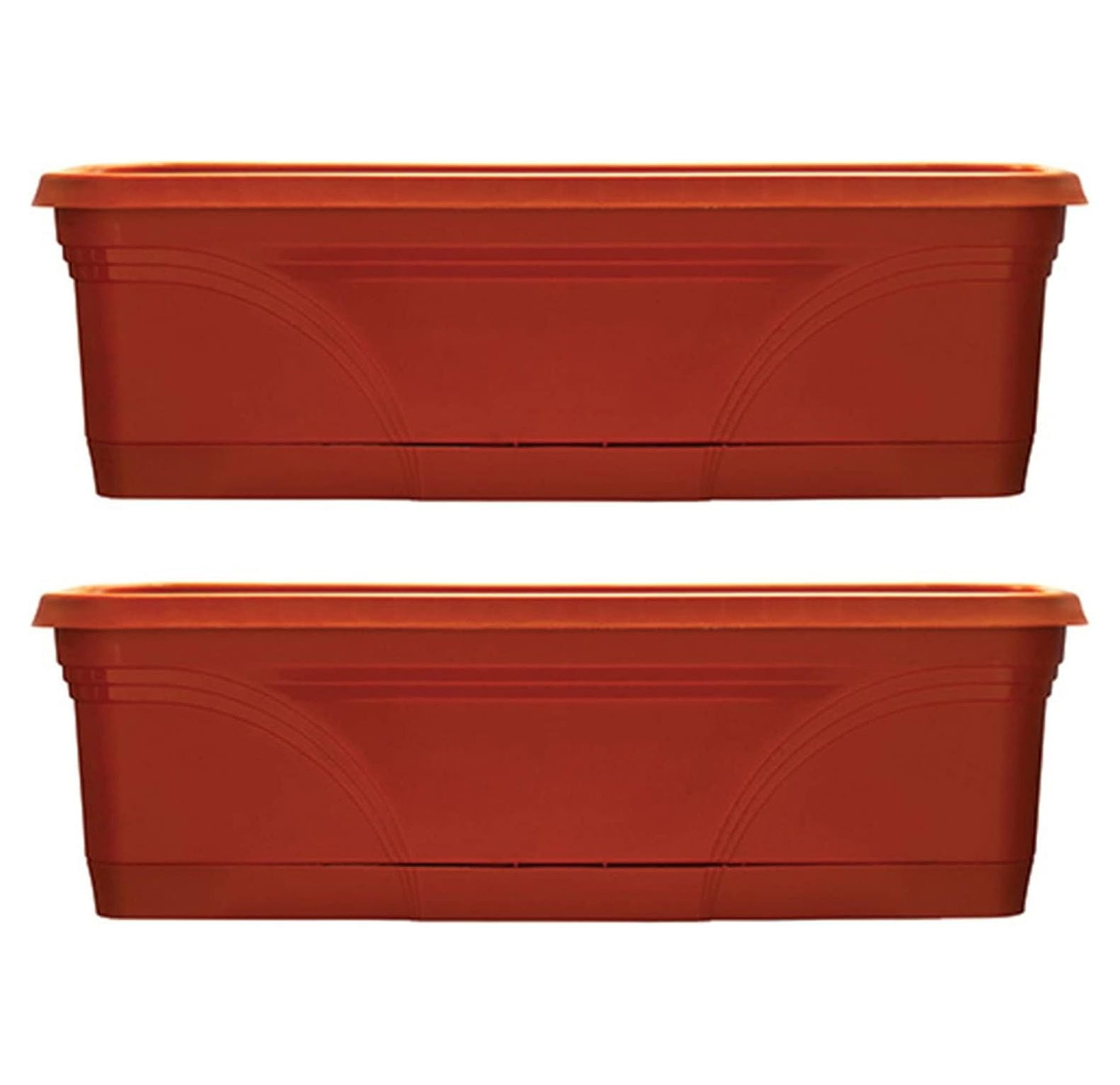 Terracotta Medallion 36" Rectangular Hanging Planter Duo