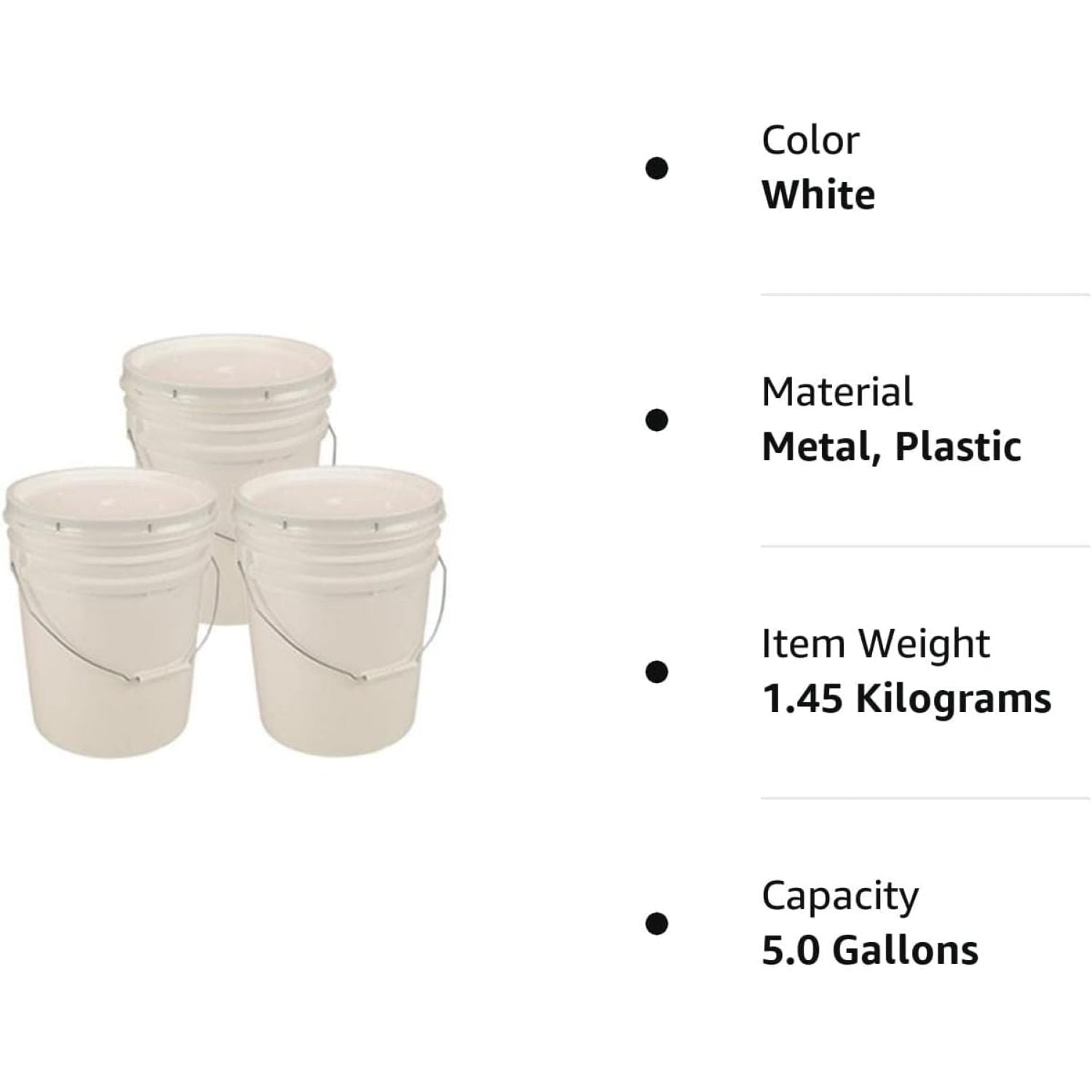 7 Gallon Letica White Bucket with Gamma Seal Lid (white) 