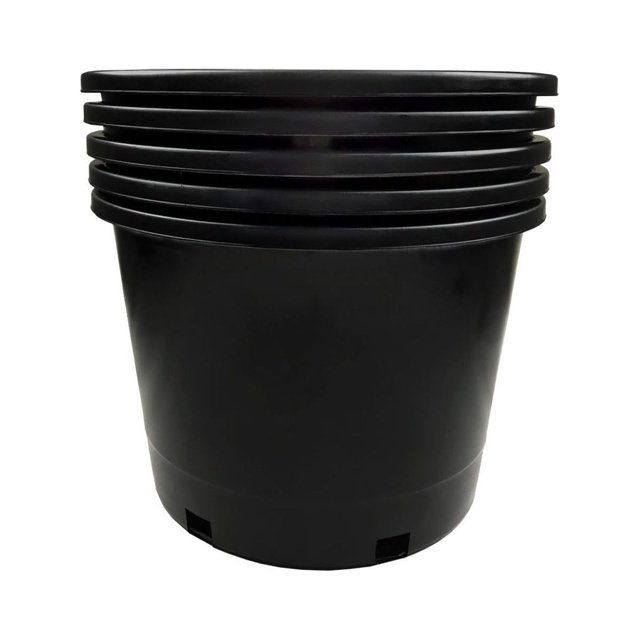 HElectQRIN 5Pack 10 Gallon Premium Black Plastic Nursery Plant
