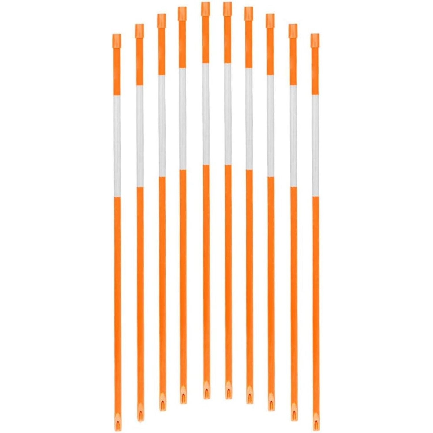 HElectQRIN 60-Inch Reflective Driveway Markers Driveway Poles for Easy Visibility at Night 5/16 Inch Diameter Orange, 20 Pack