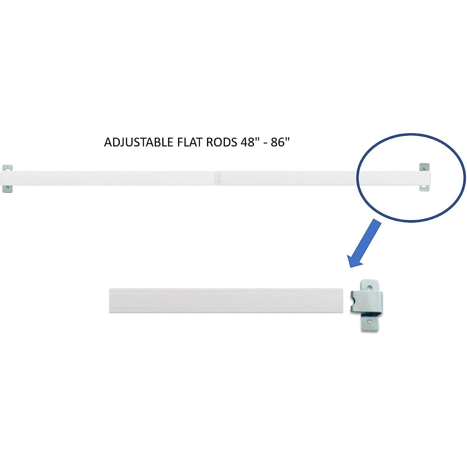 HElectQRIN Adjustable Flat Sash Rod Lock Seam (Extra Long 4886 Inch