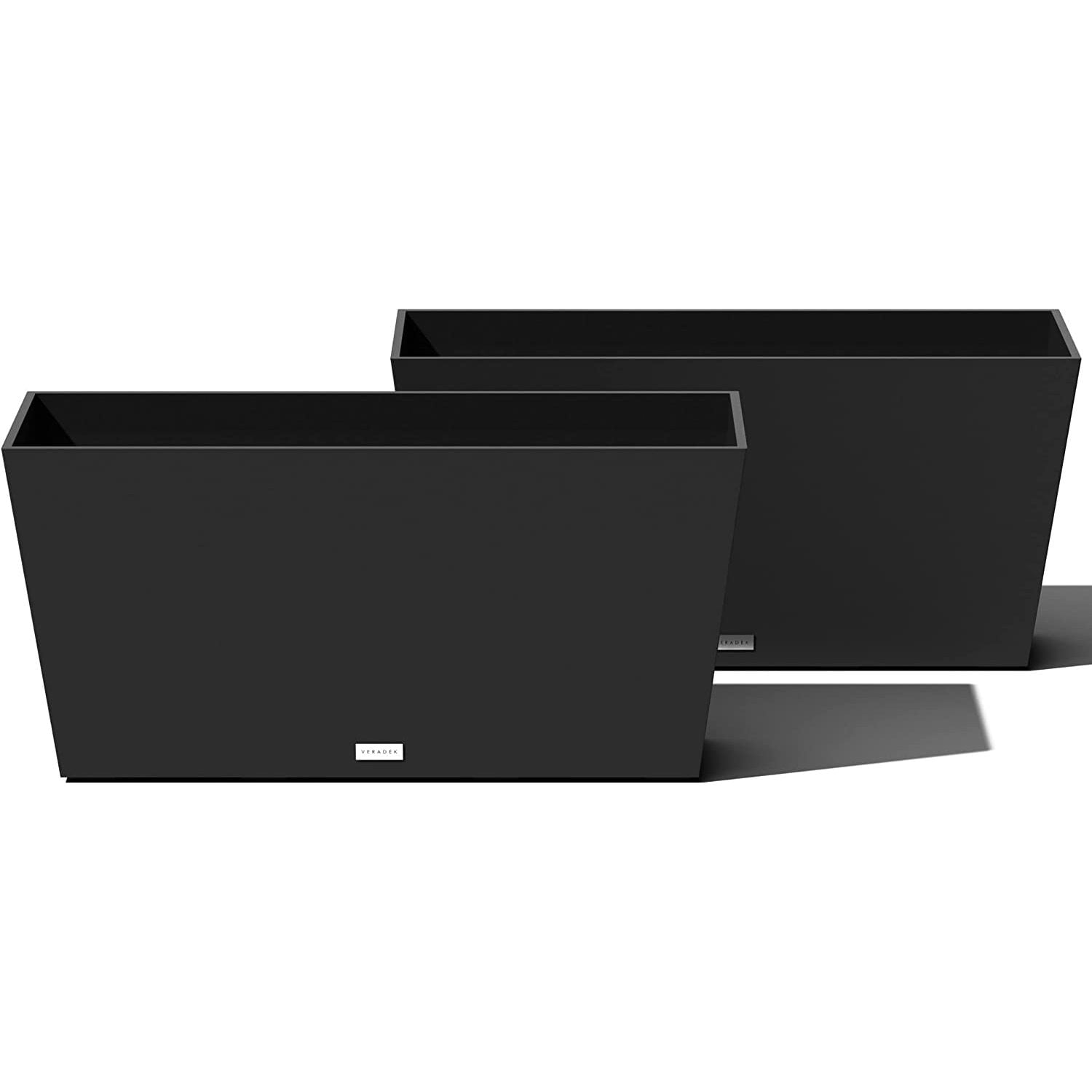 Black 31" Recycled Plastic Outdoor/Indoor Planter Set