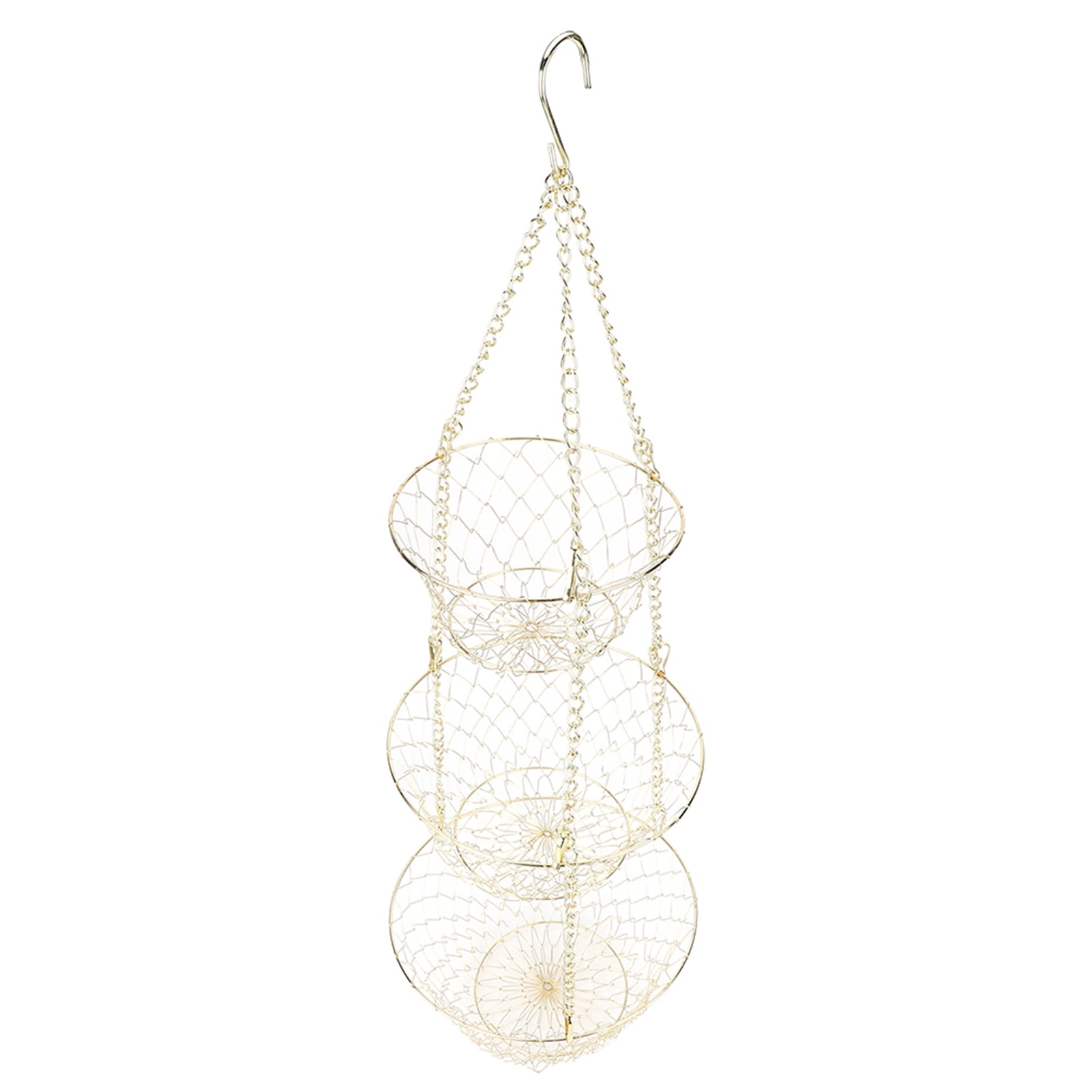 HElectQRIN Multifunction 3 Tier Removable Hanging Fruit Baskets