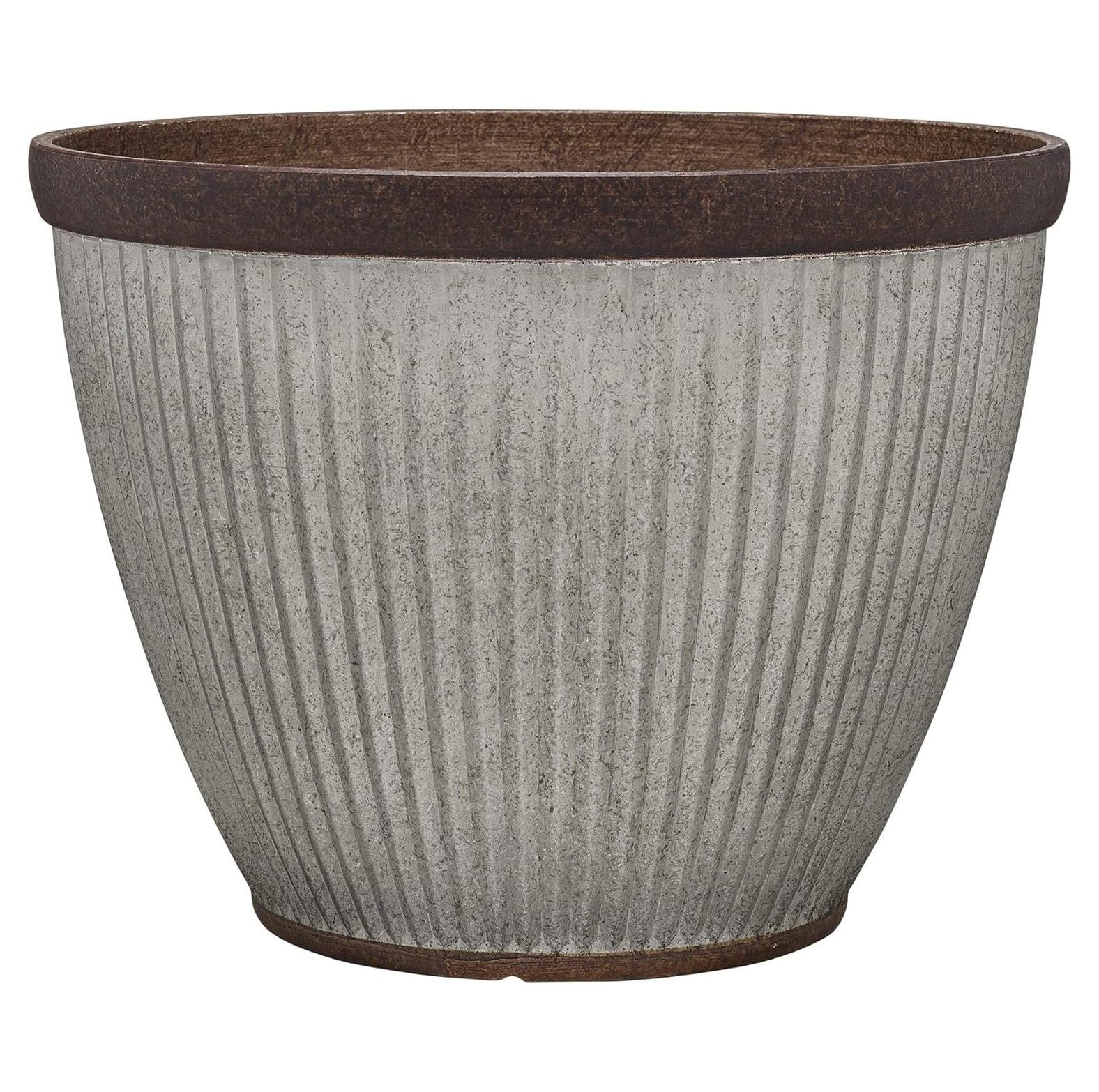 Westlake 20.5" Rustic Brown Resin Outdoor Planter