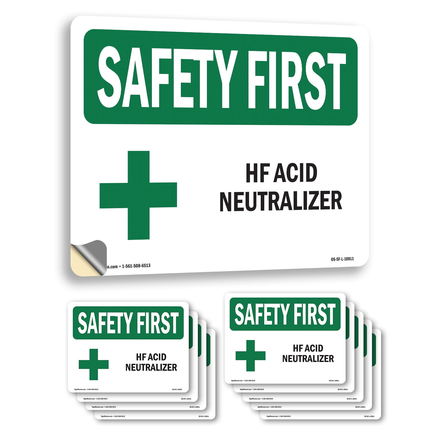 HF Acid Neutralizer OSHA SAFETY FIRST Vinyl Decal Label 18 Inch x 12 ...