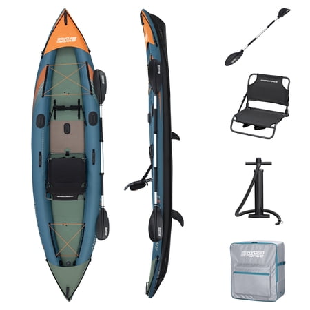 Hydro Force Angler Elite X1 Inflatable 1-Person Fishing Kayak Set 12'6"