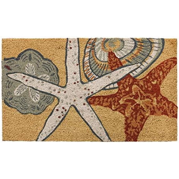 HF by LT Starfish 100% Coir Doormat, 18 x 30 inches, Naturally Durable, PVC-Backing, Sustainable$$Garden & Patio