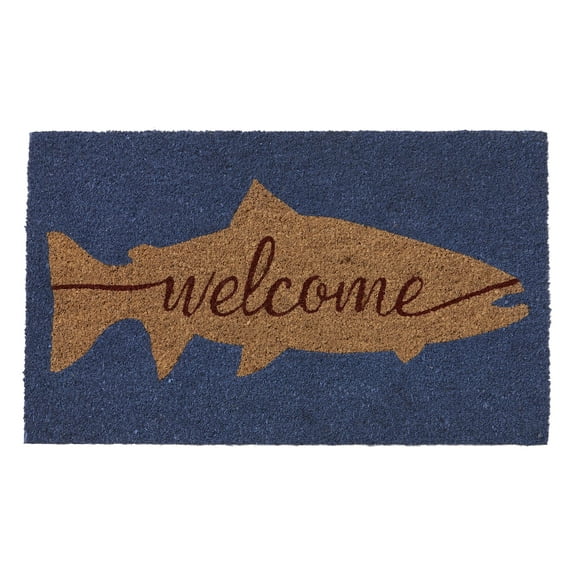HF by LT Trout 100% Coir Doormat, 18 x 30 inches, Naturally Durable, PVC-Backing, Sustainable