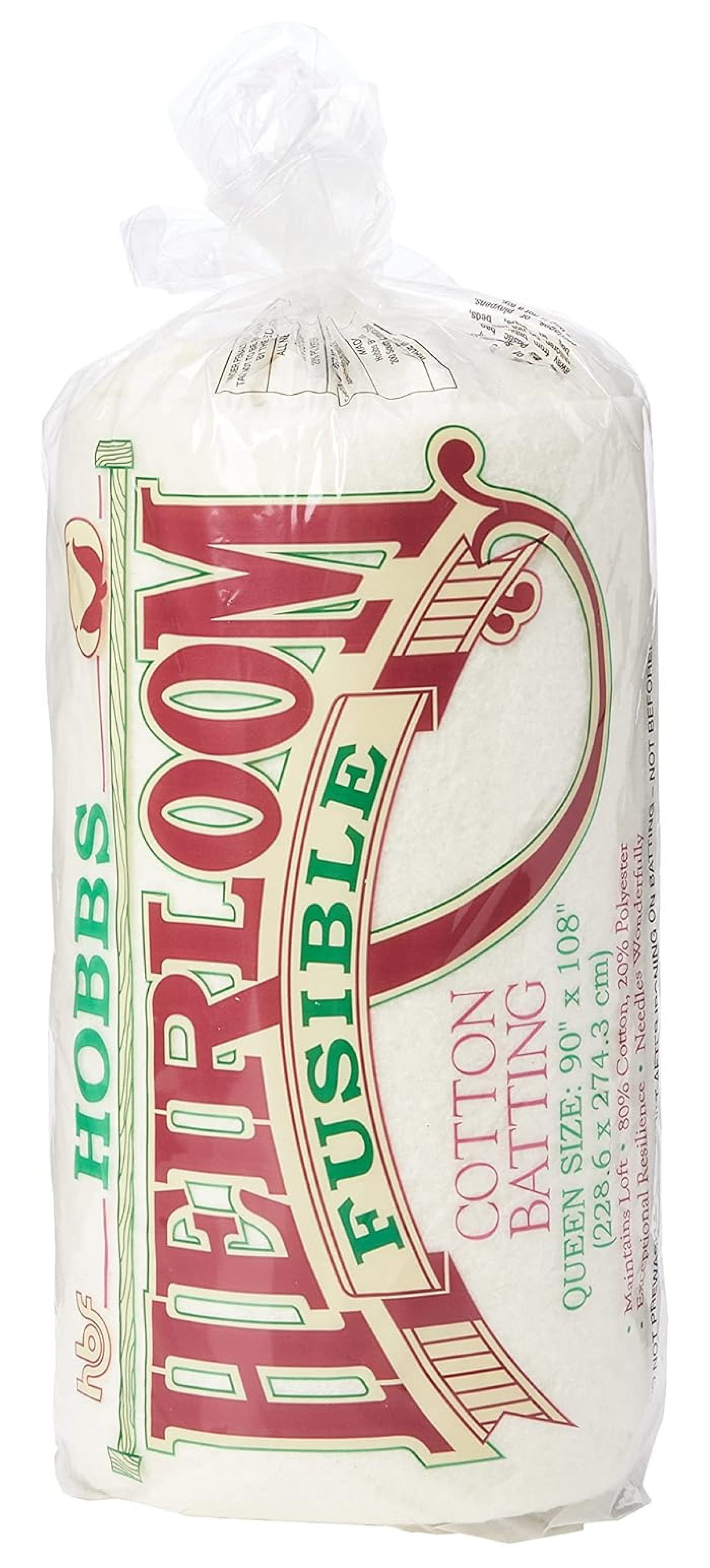 HF90 Batting Heirloom Premium Fusible Cotton Blend, 90" x 108" , White