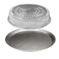 thumbnail image 1 of HFA / DPI 12" Flat Aluminum Foil Catering Tray w/Dome Lid 10 Sets - Disposable Cater Pan (pack of 10), 1 of 1