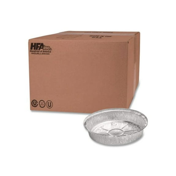HFA Round Aluminum Container, 24 oz, 7" Diameter, Silver, 500/Carton