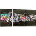thumbnail image 1 of HFDF 3 Pieces Graffiti Wall Art Handshake Graffiti Art Graffiti Decor Graffiti Wall Art Canvas Street Graffiti Art Colorful Canvas Wall Art for Bedroom Living Room Ready to Hang (x3) 12x18inch Framed, 1 of 5
