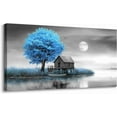 thumbnail image 1 of HFDF 32x48in Large Nature Canvas Wall Art Lake Louise Forest Scenery Picture for Mountain Teal Lake Reflection Painting Living Room Natural Landscape National Park Wall Decor 10x8inch Framed, 1 of 6
