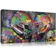 thumbnail image 1 of HFDF American Football Posters Large Wall-Art For Livg Room - Graffiti Rugby Ball Bedroom Decor For Teen Boys - Banksy Canvas Wall-Art Ready To Hang 10x8inch Unframed, 1 of 6