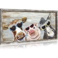 thumbnail image 1 of HFDF Animals Wooden Wall Art: Farmhouse Artwork Print Modern Farm Funny Pig Cow Donkey Wall Art with Sunglasses Diamond Floral Crown Country Picture for Nursery Kitchen Living Room 16x12inch Framed, 1 of 6
