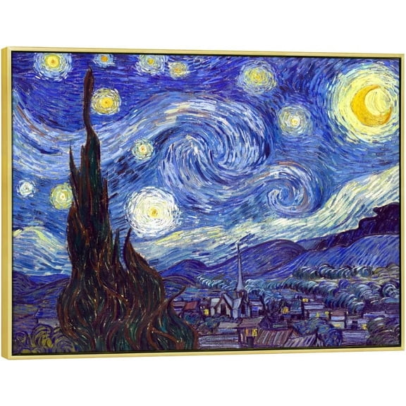 HFDF Art Giclee Canvas Prts of Starry Night by Vcent Van Gogh Patgs Reproduction Post-Impressionism Artwork Wall Art for Livg Room Home Decorations 10x8inch Unframed