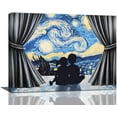 thumbnail image 1 of HFDF Banksy Wall Art Kids Starry Night Street Graffiti Pictures Wall Decor Boys And Girls Canvas Painting Pop Home Modern Artwork Decorations for Living Room Bedroom Bathroom Office 24x16inch Framed, 1 of 6