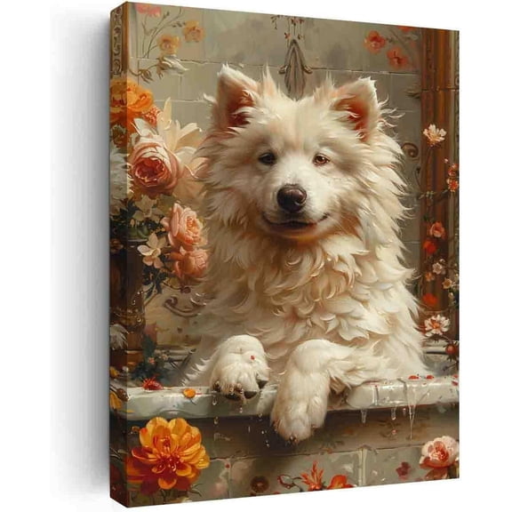 HFDF Bathroom Wall Art Canvas Prints Bathroom Picture Wall Decor Navy Blue Artwork Stretched and 8x10inch Framed