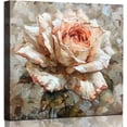 thumbnail image 1 of HFDF Bathroom Wall Art Pink and White Flower Canvas Pink Rose Pictures Wall Decor Abstract Floral Art Prints Modern Artwork Picture for Bathroom Living Room Kitchen Decroations 16x20inch Framed, 1 of 7