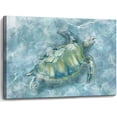 thumbnail image 1 of HFDF Bathroom Wall Decor Canvas Wall Art for Bedroom Sea Turtle Pictures Blue Coastal Room Decorations Artwork Green Turtle Wall Decorations 20x16inch Framed, 1 of 6