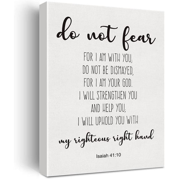 HFDF Bible Verse Art Wall Decor Isaiah 41:10 Do Not Fear Scripture Canvas Patg Prts for Home Dg Room Livg Room Wall Decor Artwork Christian Gifts 20x24inch Framed