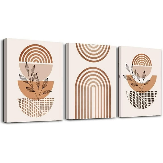 HFDF Boho Wall Decor Living Room Canvas Wall Art For Bedroom Abstract Line Wall Paintings Wall Decorations For Office Decor Abstract Artwork Room Wall Pictures Home Decor 3 Piece Set 12x16inch Framed