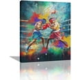 thumbnail image 1 of HFDF Boxg Wall Art Boxg Rg Fight Poster Pictures Wall Decor Sports Trag Workout Prts Graffiti Exercise Patg Modern Artwork for Bathroom Bedroom Livg Room Office 12x18inch Framed, 1 of 6