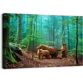 thumbnail image 1 of HFDF Brown Bear Wall Art for Kids Room, Cute Animal Canvas Patg of Mother and Cub Old-growth Forest Picture, Adorable Family Wildlife Decor 10x8inch Framed, 1 of 6