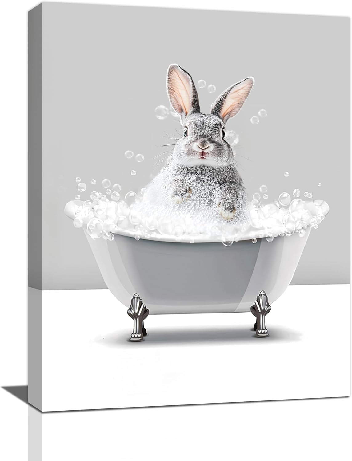 GOSMITH Funny Bathroom Rabbit Wall Art Bunny In Bathtub Bathroom