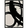 thumbnail image 1 of HFDF Canvas Print Wall Art Blackk Paint Stroke Circle Spirals Abstract Shapes Illustrations Modern Art Minimal Multicolor for Living Room, Bedroom, Office - Black 16x20inch Framed, 1 of 5
