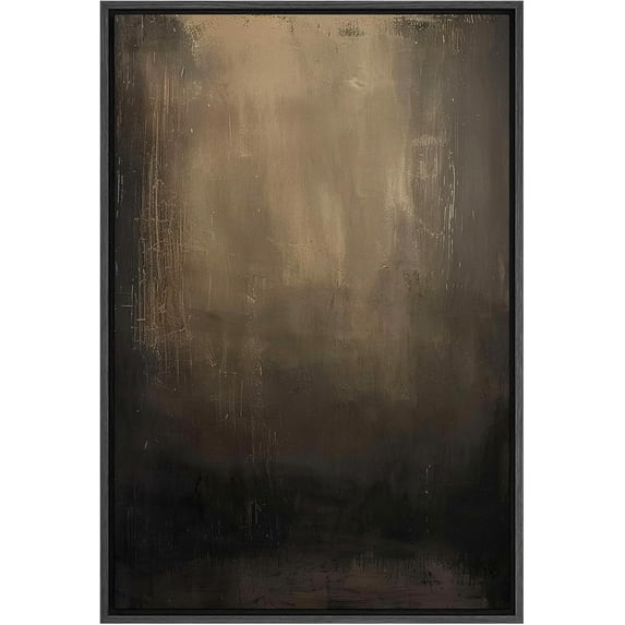 HFDF Canvas Print Wall Art Dark Abstract Moody Minimalist Illustrations Modern Art Decorative Bohemian Relax/Calm for Living Room, Bedroom, Office - Black 8x10inch Unframed